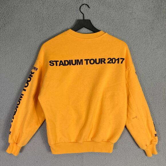 Justin Bieber Stadium Tour 2017 Yellow Crewneck Sweatshirt H&M Womens XS - Picture 10 of 11